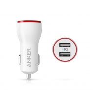 Anker PowerDrive 2 USB 12/24V 2x2,4A autolaturi valkoinen